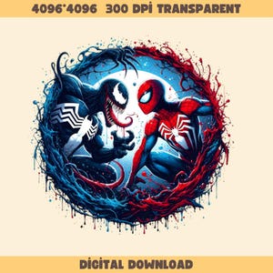 3 Spider Man And Venom Splash and Watercolor Png Sublimation, Joker Digital Art Png, Silhouette Design, Digital Crafts