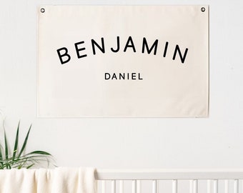 Custom Name Decor, Baby Name Flag, Baby Shower Gift, Nursery Name Sign, Boho Nursery Gift,