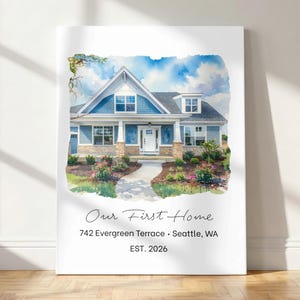 Custom House Canvas Art from a Photo, Personalized House Portrait Wall Art, New House Gift