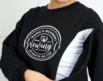 Breastfeeding Brewery Hoodie, Mama Boobery Sweatshirt, New Mom Gift
