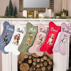 Custom Dog Christmas Stocking, Blank pet stocking, Christmas stocking, Dog stocking, Christmas gift, Personalized Stocking