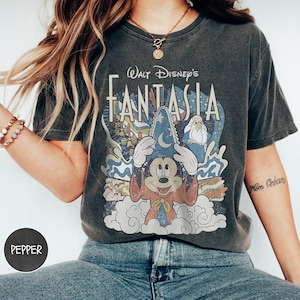 Comfort Colors Disney Fantasia Shirt - Retro Sorcerer Mickey Tee for Disneyworld Trips, Vintage Walt Disney Fantasy