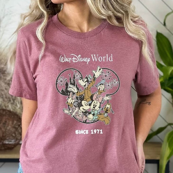 Vintage Mickey And Friends Disneyworld Shirt, Disneyworld Est 1971 Shirt, 2024 Family Vacation Shirt, Magic Kingdom, Disneyworld Shirts