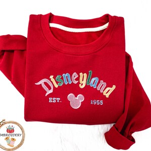 Disneyland The Original Embroidered Sweater, Vintage Retro Embroidery Thread Sweat, Disneyland Est 1955 California Sweatshirt, Gift For Her