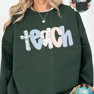 Gildan Teach Crewneck Sweatshirt & Shirt, Back to School Teacher Pullover