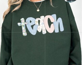 Gildan Teach Crewneck Sweatshirt & Shirt, Back to School Teacher Pullover