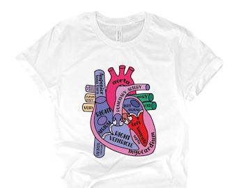 Heart Anatomy T-Shirt: Medical Student Cardiac Nurse Gift
