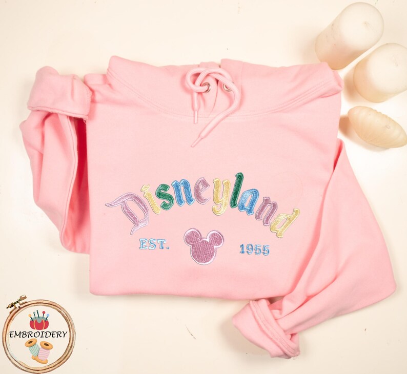 Disneyland The Original Embroidered Sweater, Vintage Retro Embroidery Thread Sweat, Disneyland Est 1955 California Sweatshirt, Gift For Her image 5