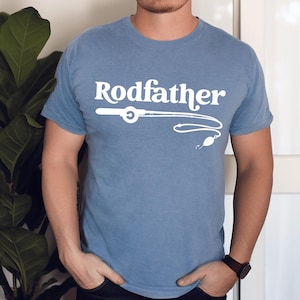 Comfort Colors The Rodfather Shirt, Father’s Day Gift, Fisherman Shirt, Fun Fishing Tee, Dad Fishing Shirt, Fisherman Gift, Godfather Shirt