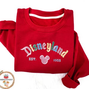 Disneyland The Original Embroidered Sweater, Vintage Retro Embroidery Thread Sweat, Disneyland Est 1955 California Sweatshirt, Gift For Her