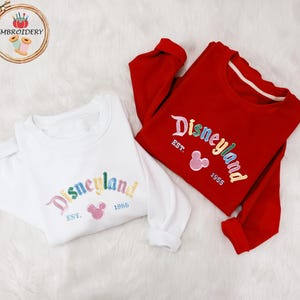 Disneyland The Original Embroidered Sweater, Vintage Retro Embroidery Thread Sweat, Disneyland Est 1955 California Sweatshirt, Gift For Her image 3