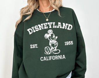 Disneyland California Sweatshirt, Vintage Mickey Pullover, Retro Disney Park Sweater, Cute Vacation Top, Classic Disney Lover Gift for Her