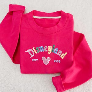 Disneyland The Original Embroidered Sweater, Vintage Retro Embroidery Thread Sweat, Disneyland Est 1955 California Sweatshirt, Gift For Her image 4