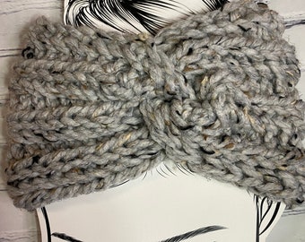 Gray Chunky Crochet Headband/Earwarmer