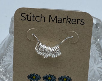 12 8mm Silver Plated Brass Stitch Markers