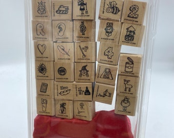 Stampin Up Writing Rebus wooden stamp set