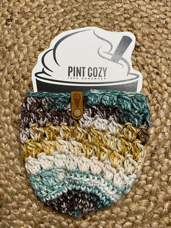Deluxe Size Ice Cream Pint Cozy Hand Crochet fits Ninja Deluxe Creami  Container 