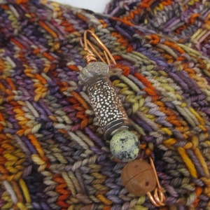 Copper Wire Beaded Shawl Pin image 1