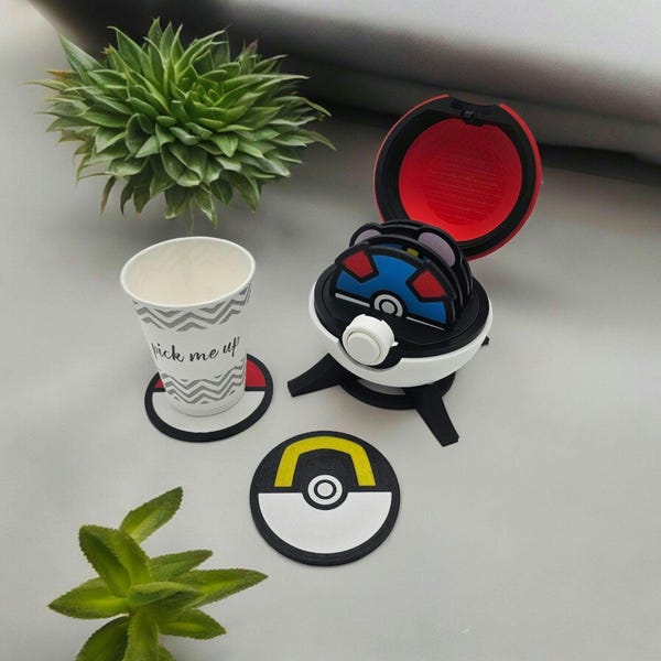 Pokemon Pokeball Drink Coaster Set