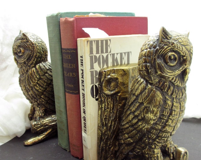 Amazingly Awesome Vintage Brass Owl Bookends Etsy