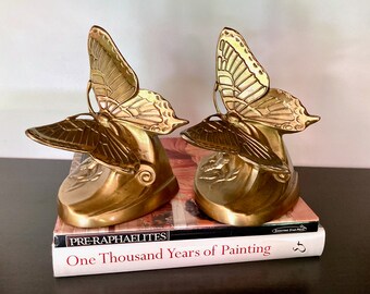 Vintage brass butterfly bookends. PM Craftsman, Made in USA