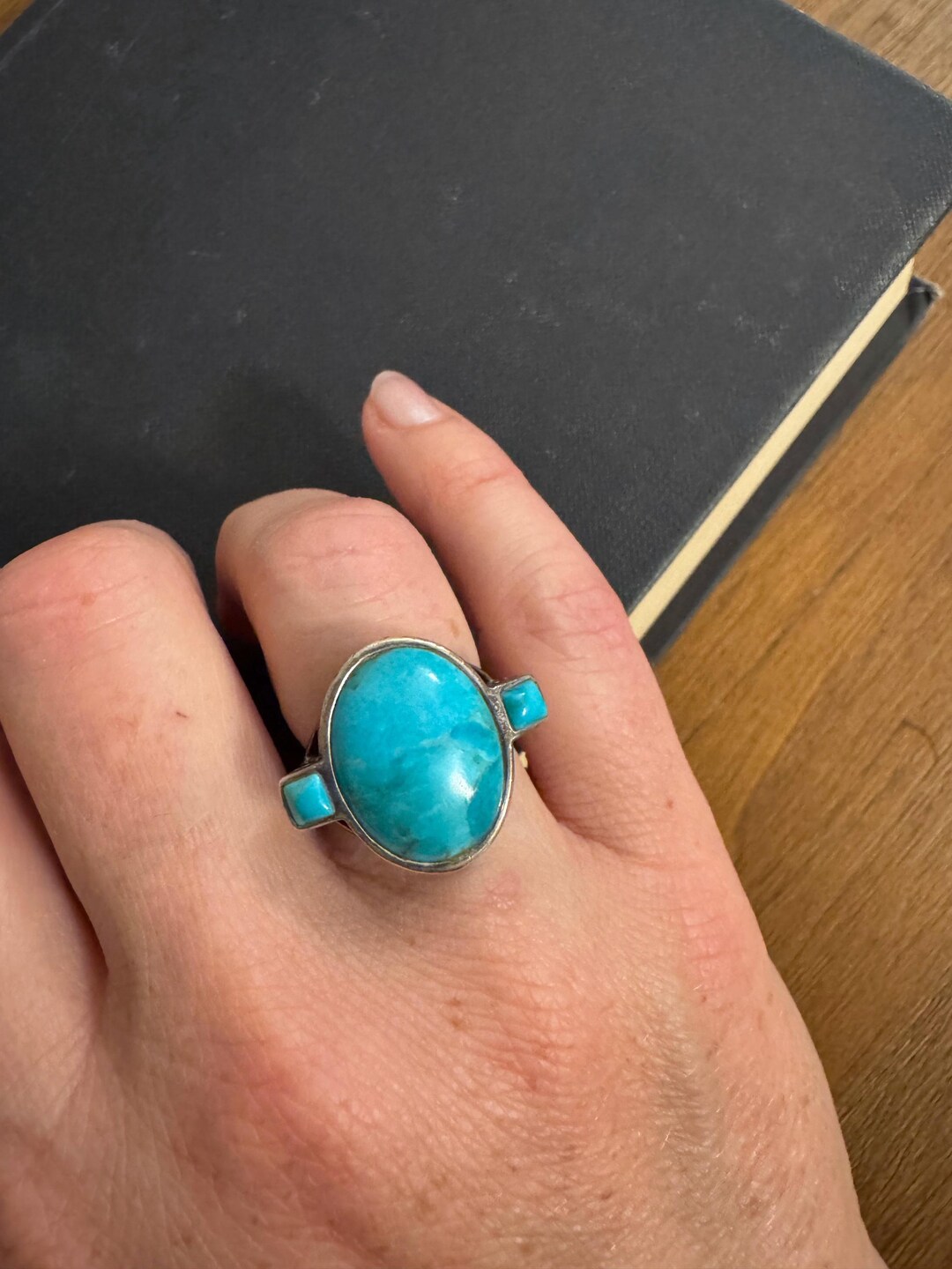 Vintage Early 2000s Sterling Silver and Turquoise Ring. US Size 7.5 - Etsy