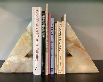 Vintage Geometric Marble Bookends. Rare and awesome find