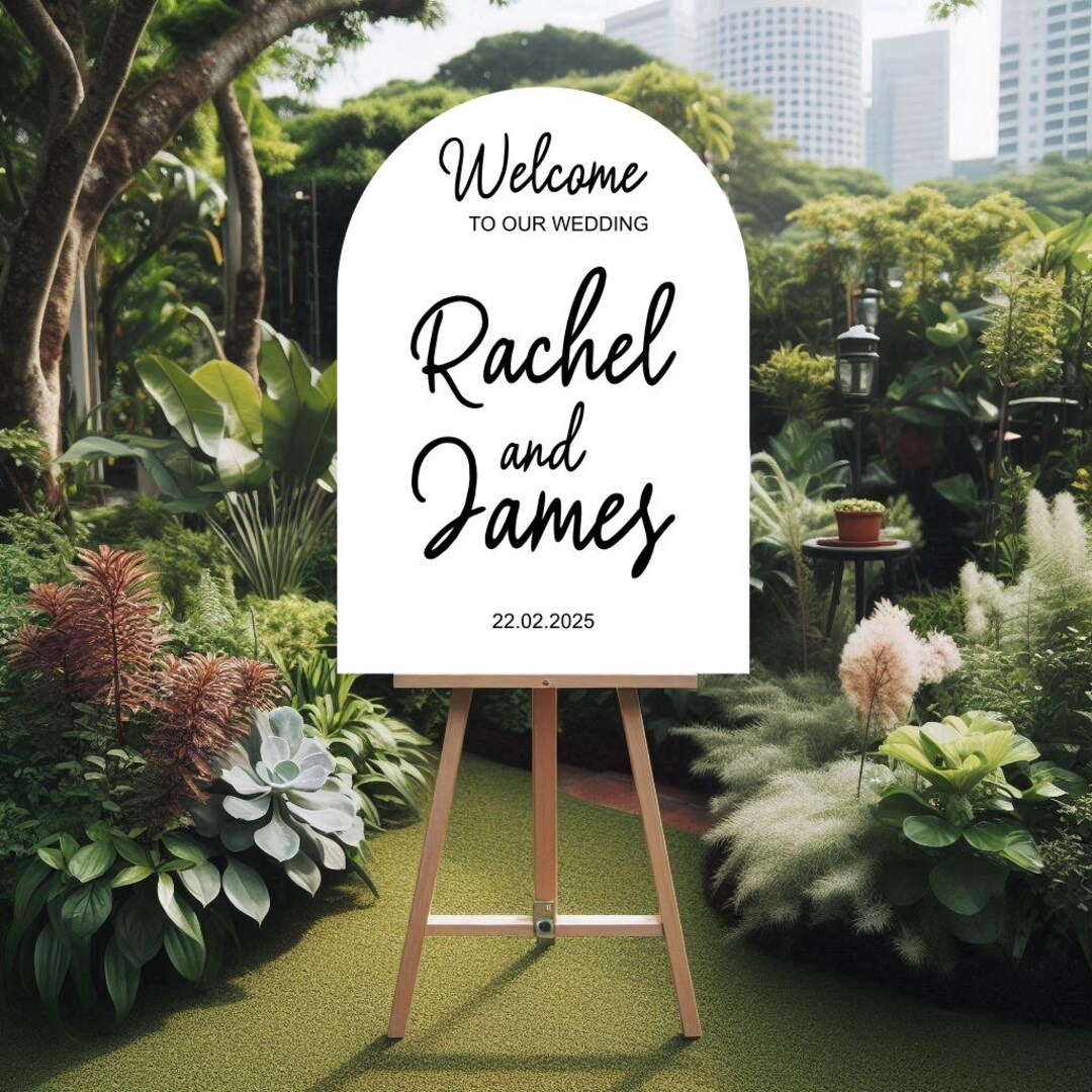 Radiant Dome Wedding Sign – Custom Engraved, Vinyl, or 3D Font Options ...