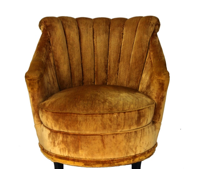 Petite Vintage Crushed Velvet Chair Etsy