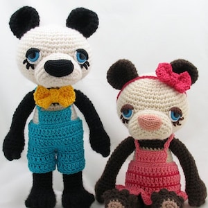 PDF Amigurumi / Crochet Pattern Boba and Chai the Sleepy Eye Giant Panda CP-14-3205
