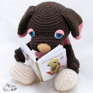 PDF Amigurumi /Crochet Pattern Brownie the Sleepy Eye Dog CP-14-3196