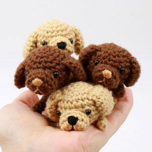 2 In 1 Amigurumi Crochet Pattern PDF Palm-Sized Puppy Labrador Standing & Lying Cute Dog Easy Crochet Doll DIY Instant Download | CP-21-3693