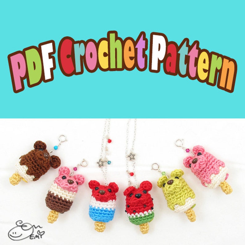 PDF Amigurumi / Crochet Pattern Ice Popsicle/Ice Cream Bar Bear CP-15-3272 image 5