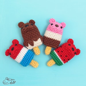 PDF Amigurumi / Crochet Pattern Ice Popsicle/Ice Cream Bar Bear CP-15-3272 image 1