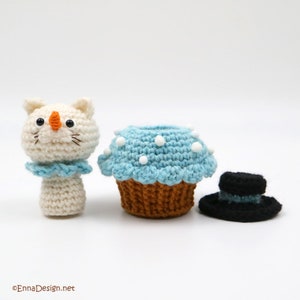 PDF Patrón Amigurumi Crochet CP-19-3508 Gato Navideño en Cupcake / Papá Noel / Reno / Muñeco de Nieve / Muñeco Kokeshi / Gato Amigurumi imagen 6