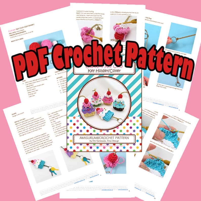 PDF Amigurumi / Crochet Pattern Cupcake Key Cozy CP-14-3219 image 7