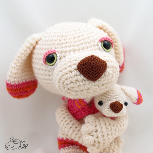 PDF Amigurumi / Crochet Pattern Coco and Niu the Sleepy Eye Dog CP-14-3246