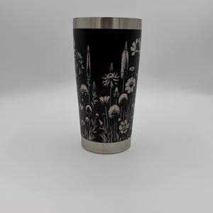 Wildflower Engraved Tumbler 20oz, Floral Design - YETI and Generic Versions!