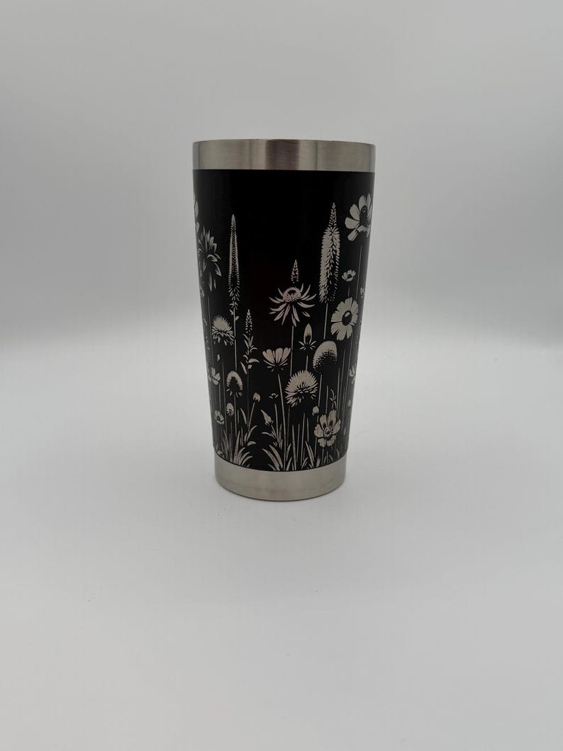 Wildflower Engraved Tumbler 20oz, Floral Design - YETI and Generic Versions!