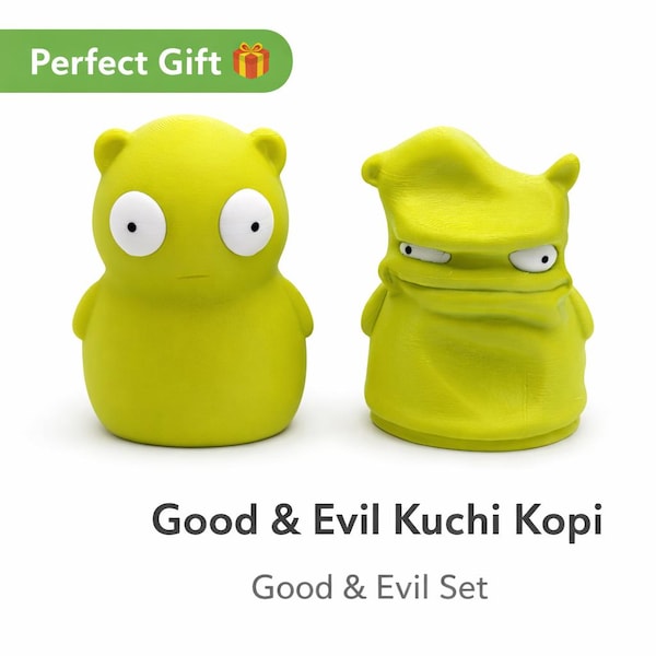 Kuchi Kopi Figure | Bob’s Burgers Gift | Good & Evil Set | Louise Belcher Toy | Cute Desk Decor | 3D Printed Figurine