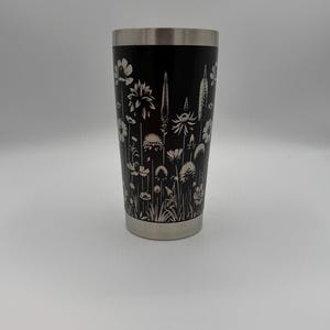 Wildflower Engraved Tumbler 20oz, Floral Design - YETI and Generic Versions!