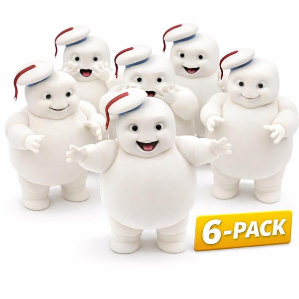 Stay Puft Marshmallow Men: Ghostbusters Mini Figurines (Set of 6 Handcrafted)