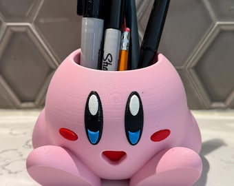 Kirby Pen Holder: Nintendo Desk Organizer, Compact Gaming Decor