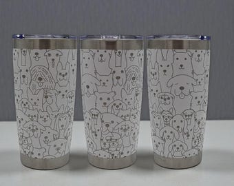 Gegraveerde hondenbeker – hondenontwerp voor 20 oz Generic en YETI