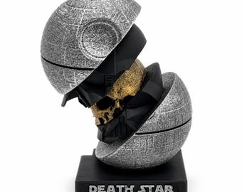 Darth Vader / Death Star Sculpture: Hand Painted, 3D Printed - Collector Display