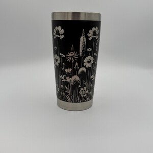 Wildflower Engraved Tumbler 20oz, Floral Design - YETI and Generic Versions!