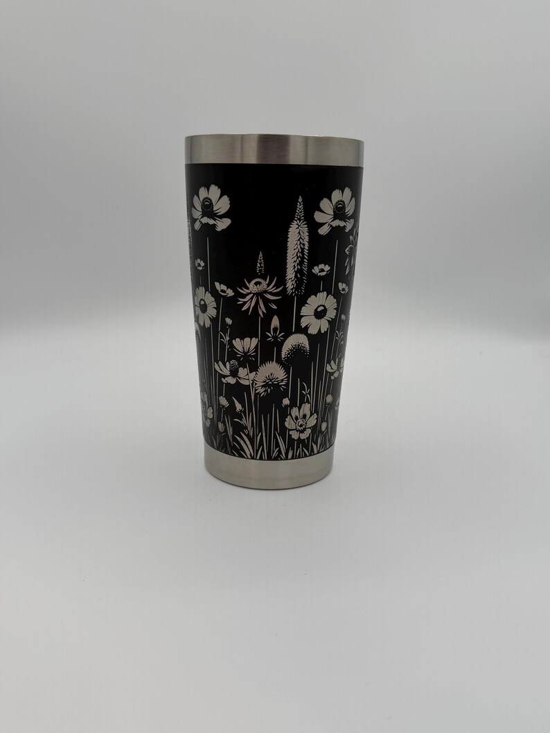 Wildflower Engraved Tumbler 20oz, Floral Design - YETI and Generic Versions!
