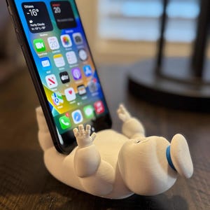Stay Puft Figure Cell Phone Holder, Ghostbusters Fan, Mini Marshmallow Man, Handmade Novelty, Compact Phone Stand, Birthday Gift