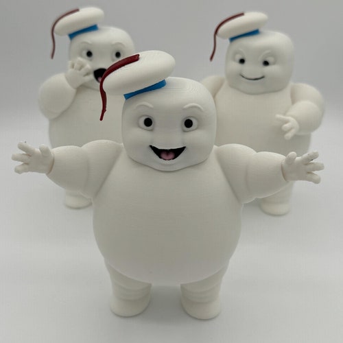 3 Adorable Ghostbusters Mini Stay Puft Marshmallow Man Figurines