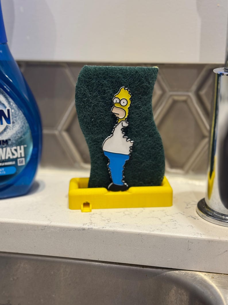 Homer Simpson Meme Sponge Holder: Quirky Kitchen Accessory